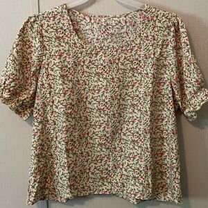 Floral Print Women's Short Top